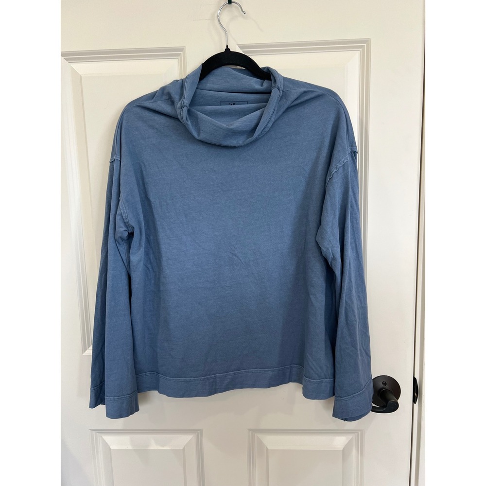 We the Free Supernova Long Sleeve Cowl Neck‎ Boxy Oversized T-Shirt Blue Size XS